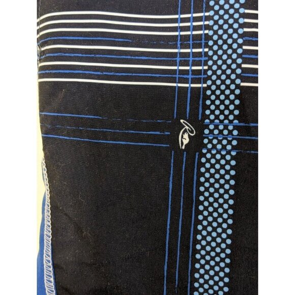 Roots Swim Canada Mens Medium 32 34 New Board Shorts Blue Plaid Swimwear Lined - Picture 4 of 9